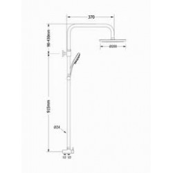 Στήλη Ντουζ Ορειχάλκινη Grenada 00-2950 Modea by Viospiral με Κολώνα 100-135 εκ. Χρωμέ Κυκλική 2 Εξόδων χωρίς Μπαταρία , Κολώνα Ρυθμιζόμενου Ύψους, Ανακλινόμενη Κεφαλή Nτους Φ22, Τηλέφωνο με Στήριγμα και Σπιράλ 1,5 Μέτρου